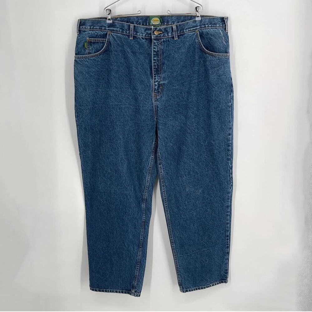 Cabela's Medium Wash Straight Leg Denim Blue Jeans Mens Sz 48 Reg Work Rugged